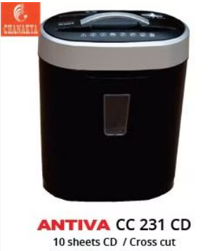 Antiva CC 231 CD Cross Cut Paper Shredder - 10 Sheet with CD Slot